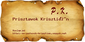 Prisztavok Krisztián névjegykártya